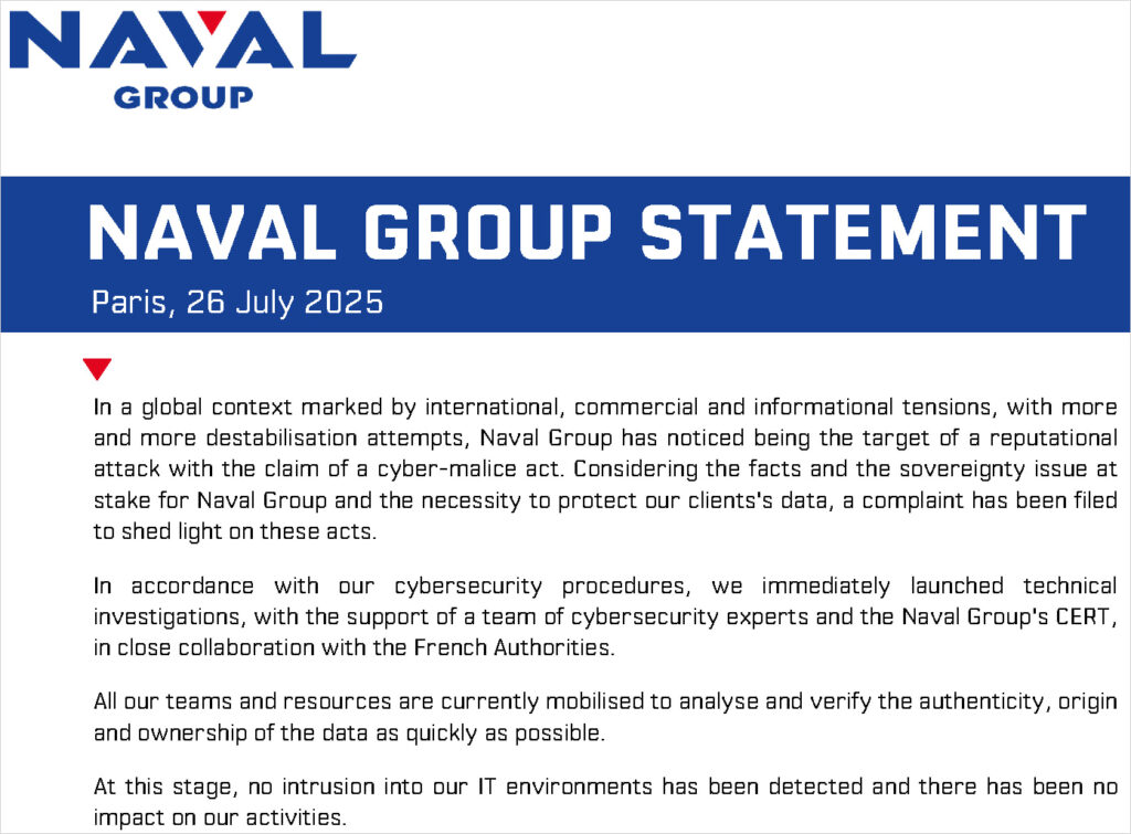 Naval Group's full statement