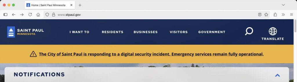 Cyberattack alert on St. Paul's website