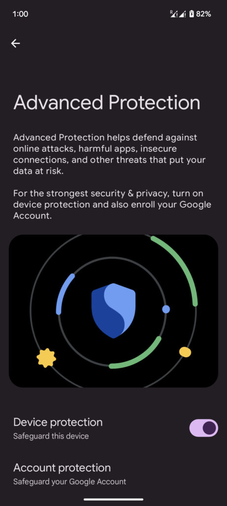 Activating Google Advanced Protection on Android 16