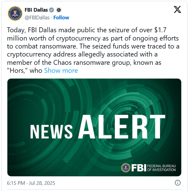 FBI Dallas Tweet