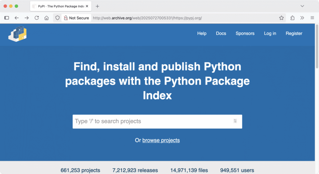 Fake pypj[.]org site