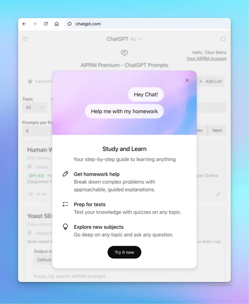 OpenAI ChatGPT Study and Learn