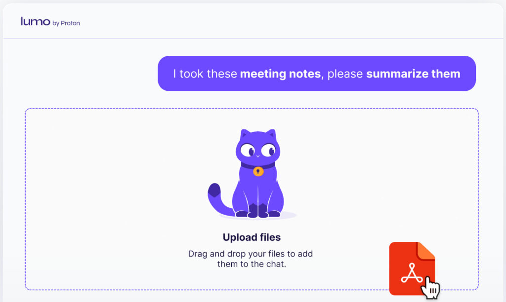 Uploading documents on Lumo