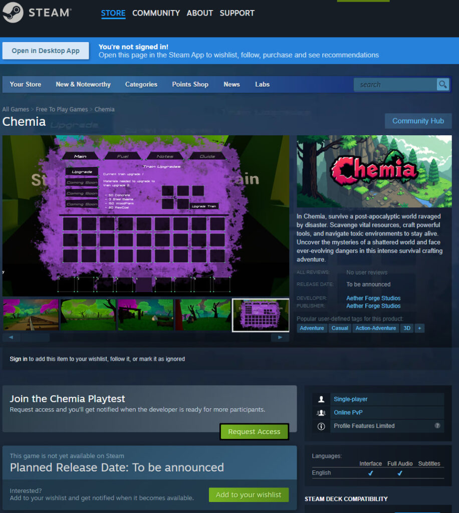 Chemia on Steam