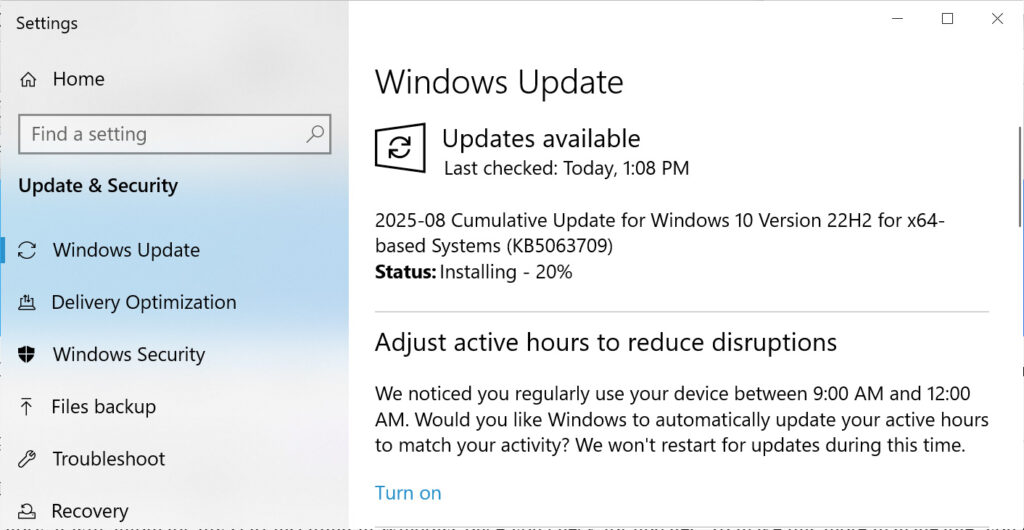 Windows 10 KB5063709 update