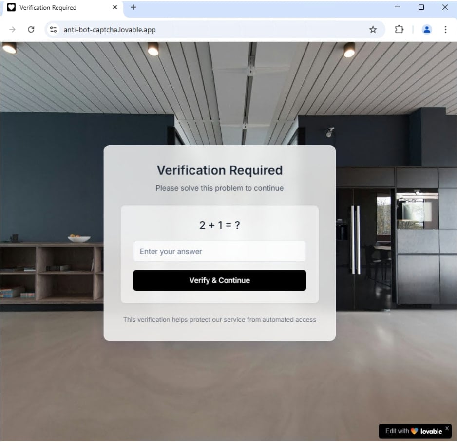 CAPTCHA on a Lovable site