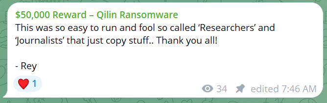 Post claiming fake reward was to troll researchers and journalists