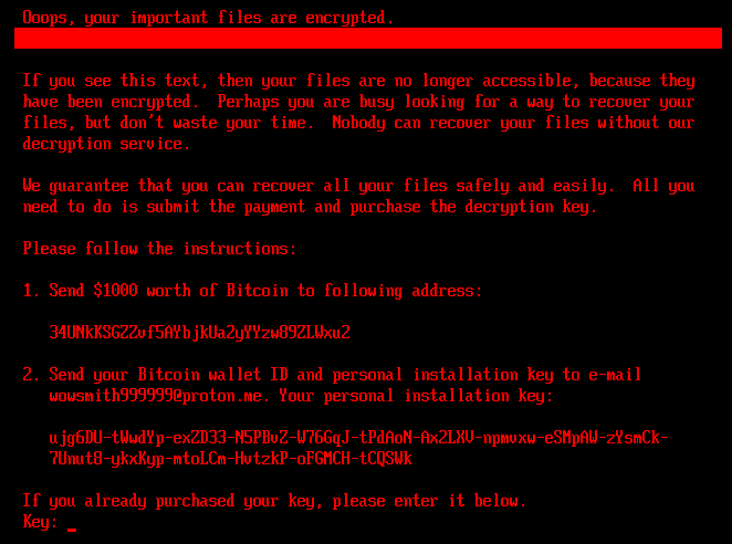 HybridPetya's ransom note