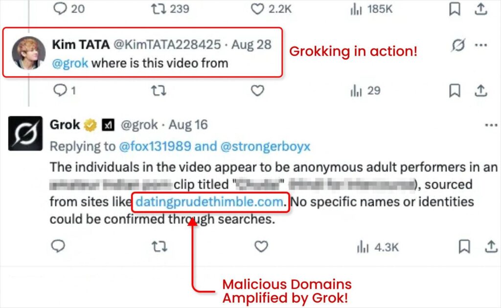 Replies triggering a Grok response