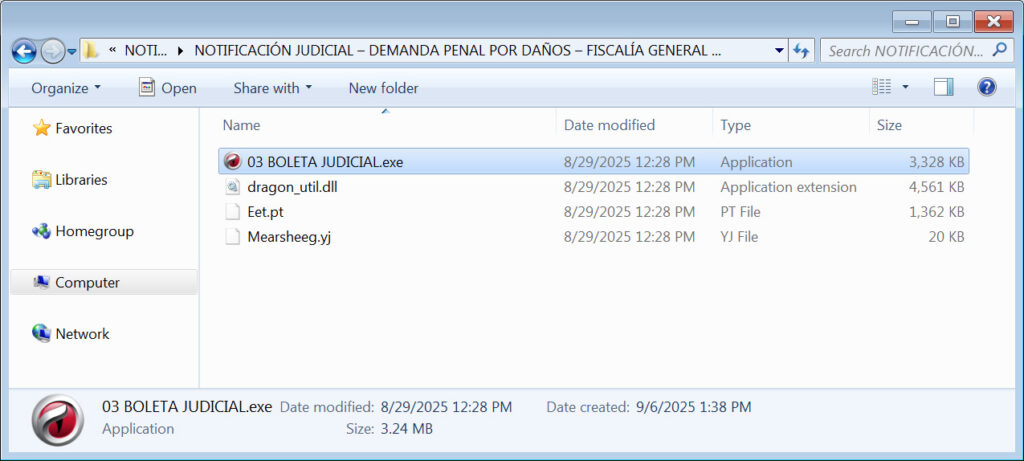 Extracted password-protected archive