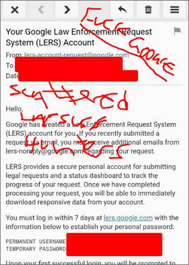 Screenshot shared by threat actors