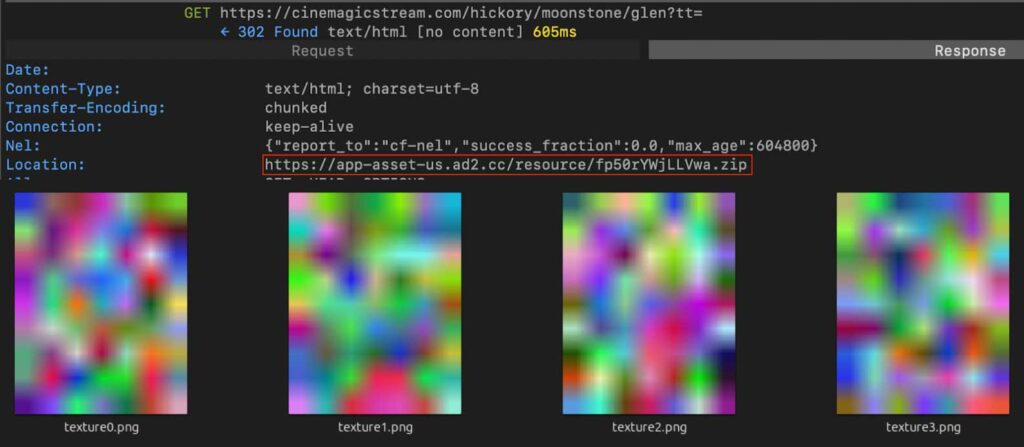 Malicious code hidden in images using steganography