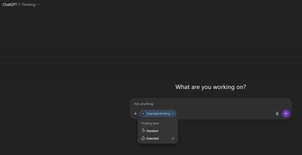 GPT-5 Thinking Model control