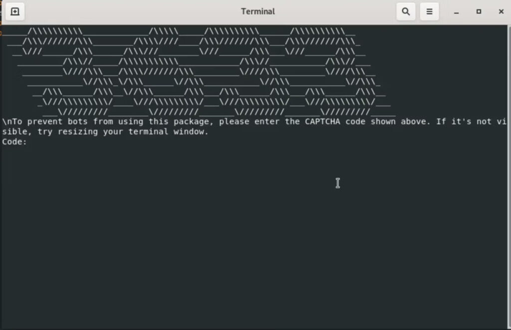 Bogus ASCII CAPTCHA step