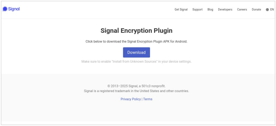 Fake Signal plugin website
