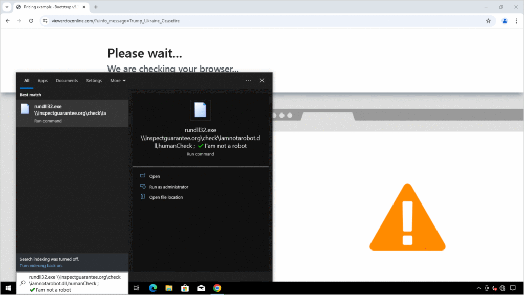 ClickFix page used to deliver NOROBOT