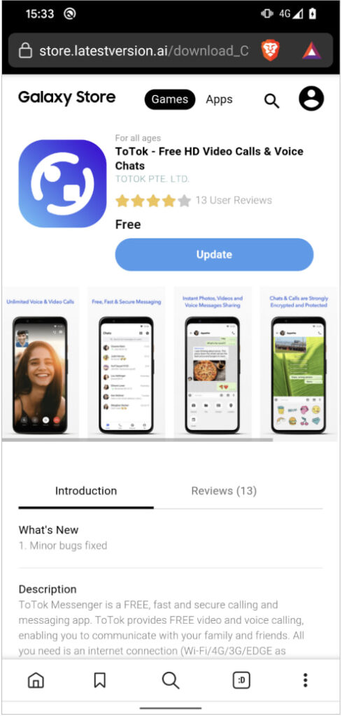 Fake Galaxy Store page