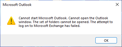 Outlook launch error (Microsoft)