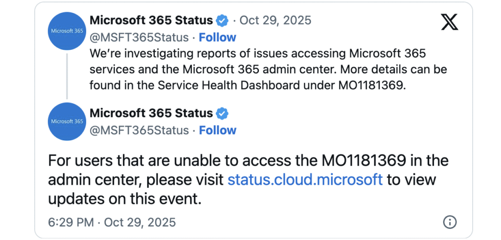 Microsoft DNS outage