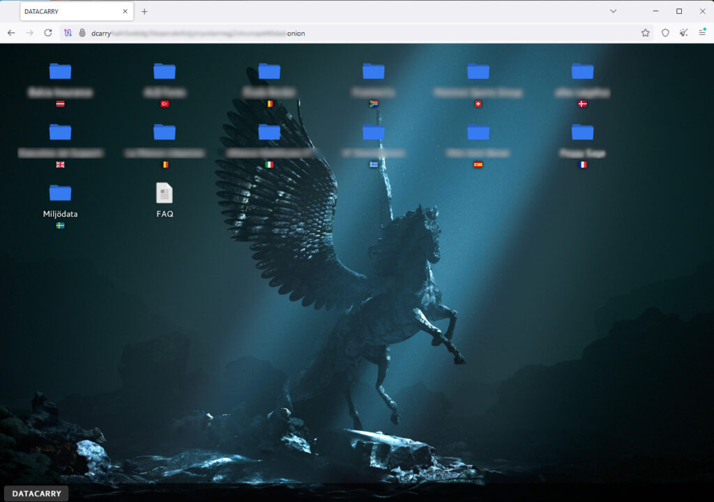 Datacarry data leak portal on the dark web