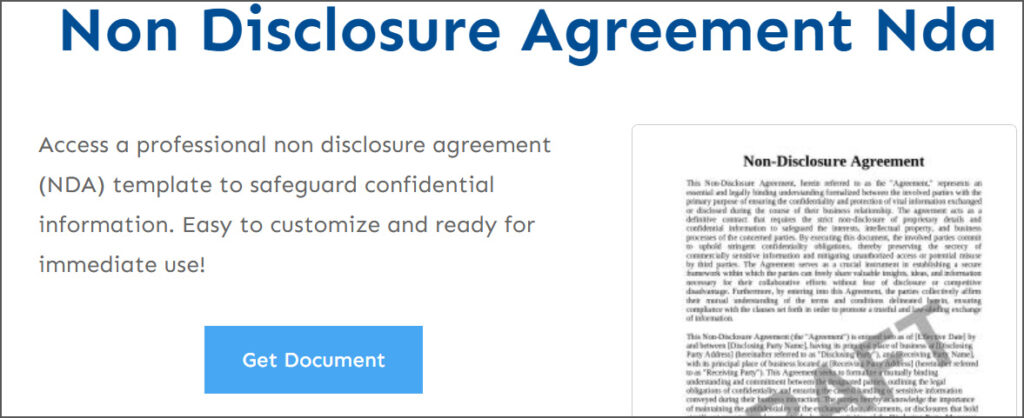 Fake agreement and legal document template site