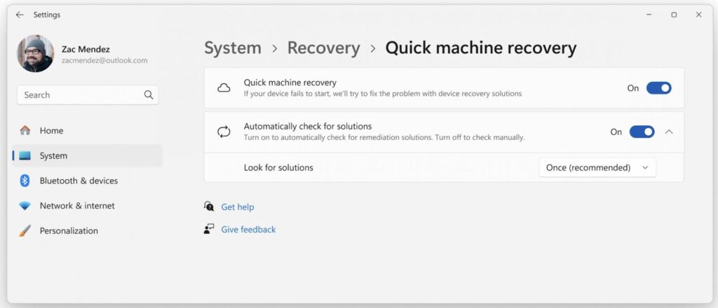 QMR user experience update (Microsoft)