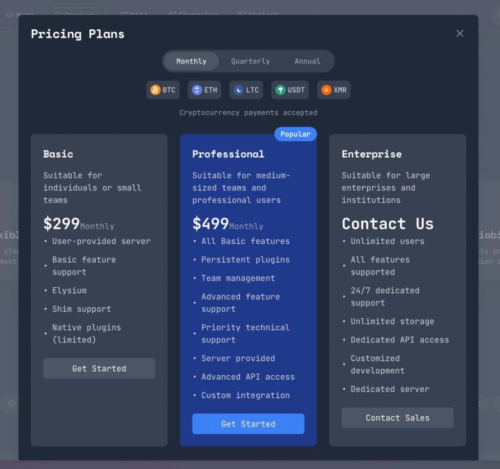 Subscription plans for the Rhadamanthys malware operation