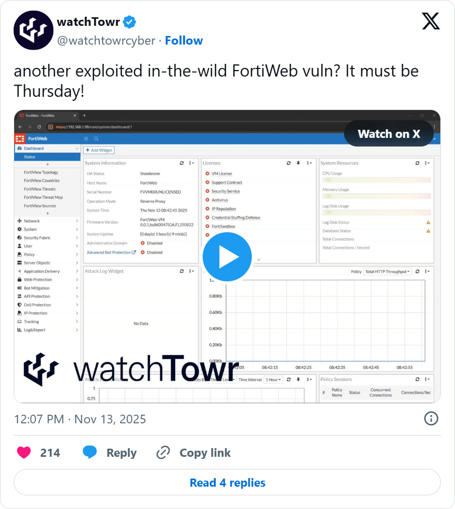 Another exploited in-the-wild FortiWeb vuln?