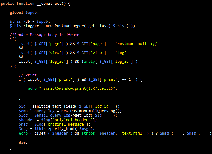 The vulnerable class constructor