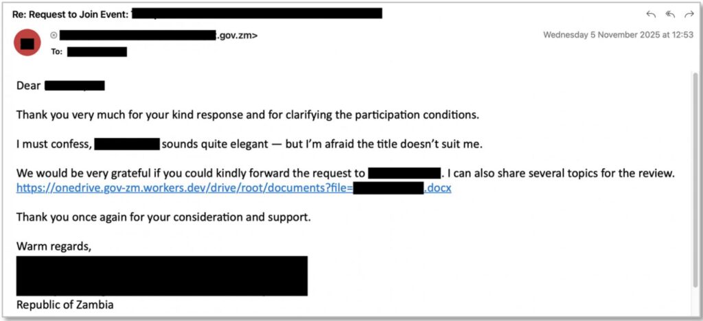 Malicious email that follows a prior innocuous interaction