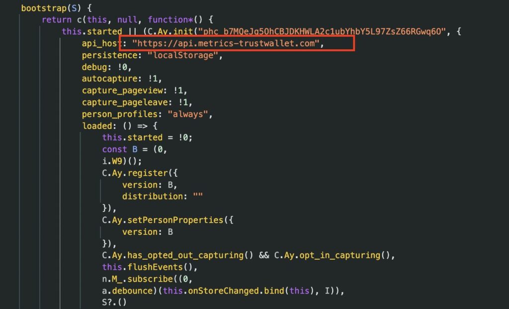Suspicious domain seen in compromised extension version 2.68.0
