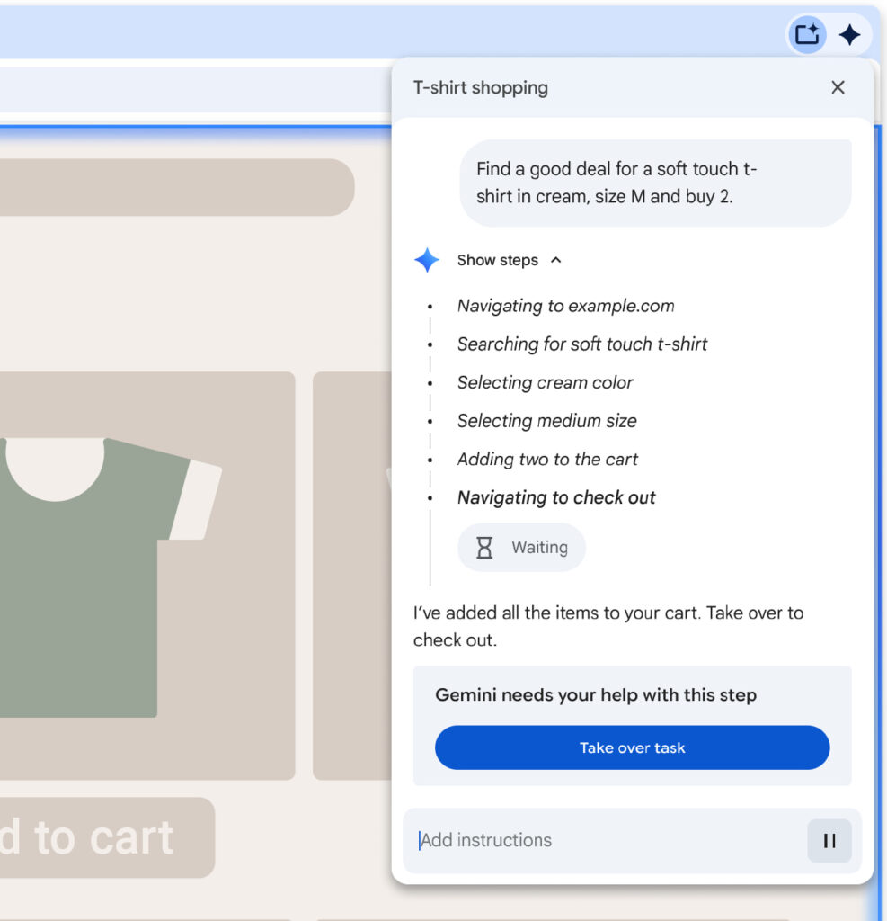 User prompted to handle the final step of risky actions