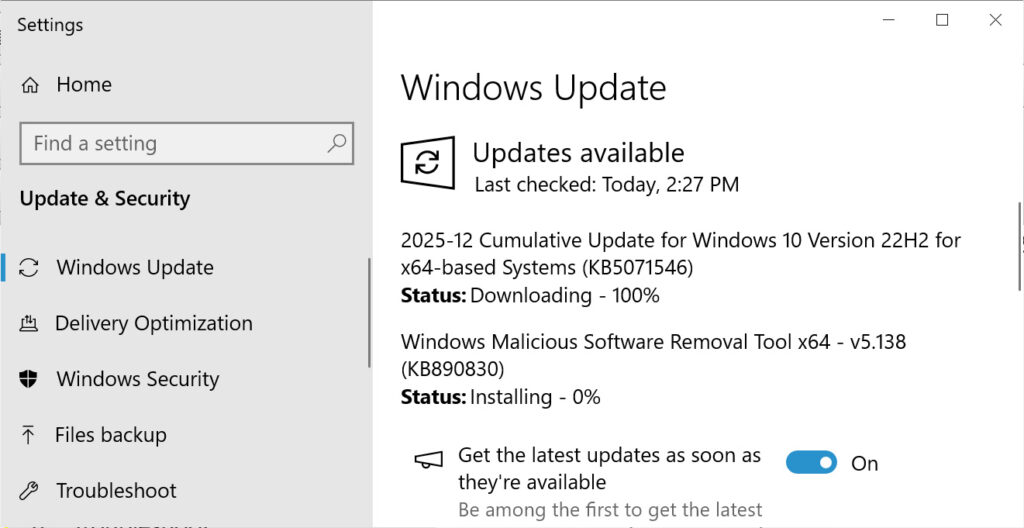 Windows 10 KB5071546 update
