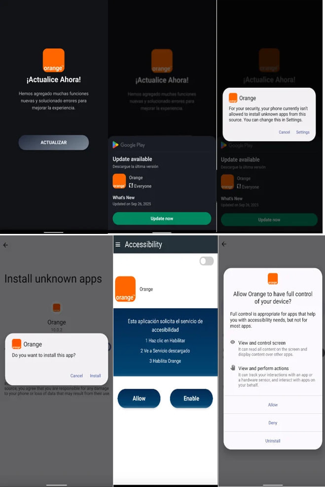 Loader app (top) and DroidLock app (bottom)