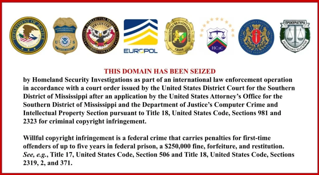 Seizure banner on zamunda.net