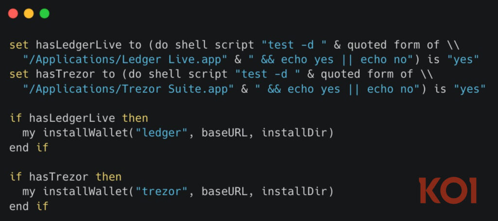 Code to replace legitimate hardware wallets