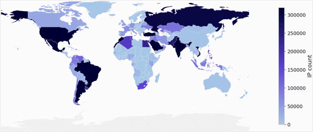 Kimwolf infections heatmap