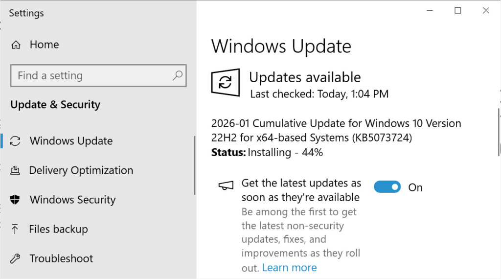 Windows 10 KB5073724 update
