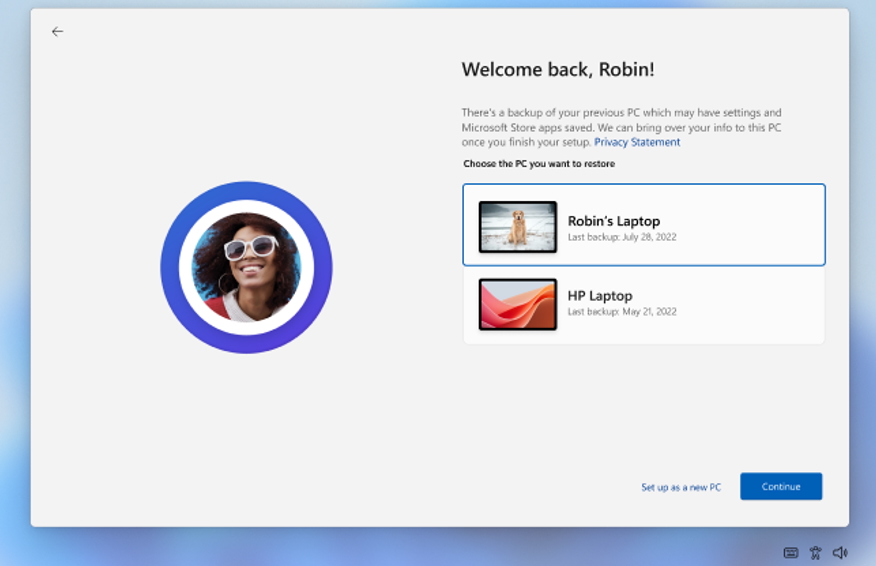 First sign-in restore experience (Microsoft)