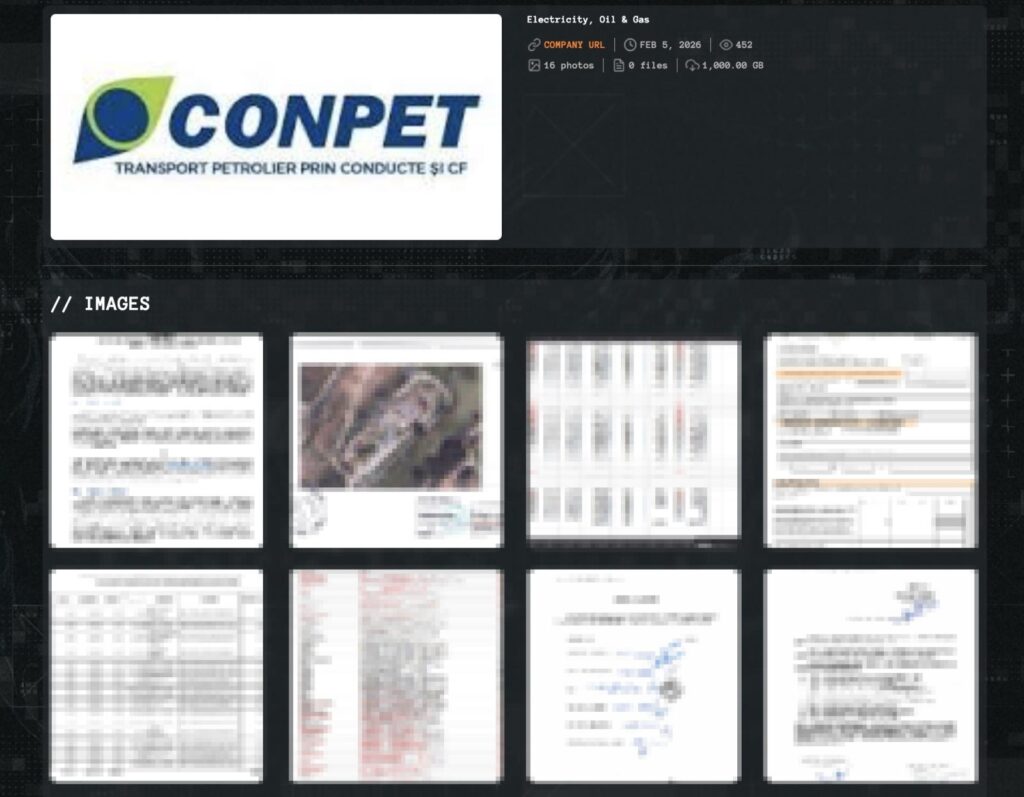 Conpet on Qilin's leak site