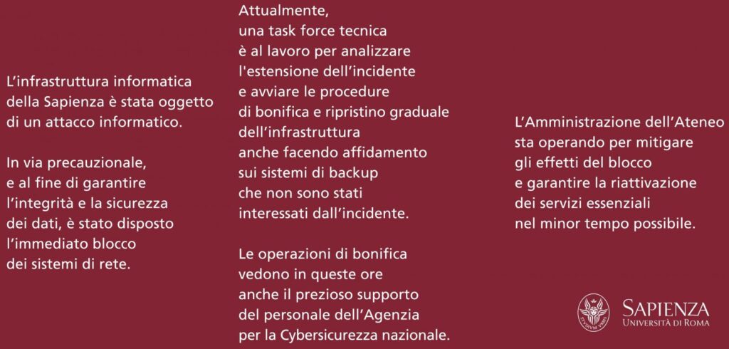 Original statement about the cyberattack