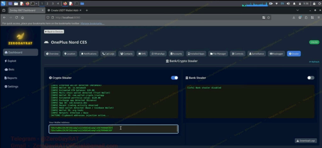 The crypto and bank stealer modules